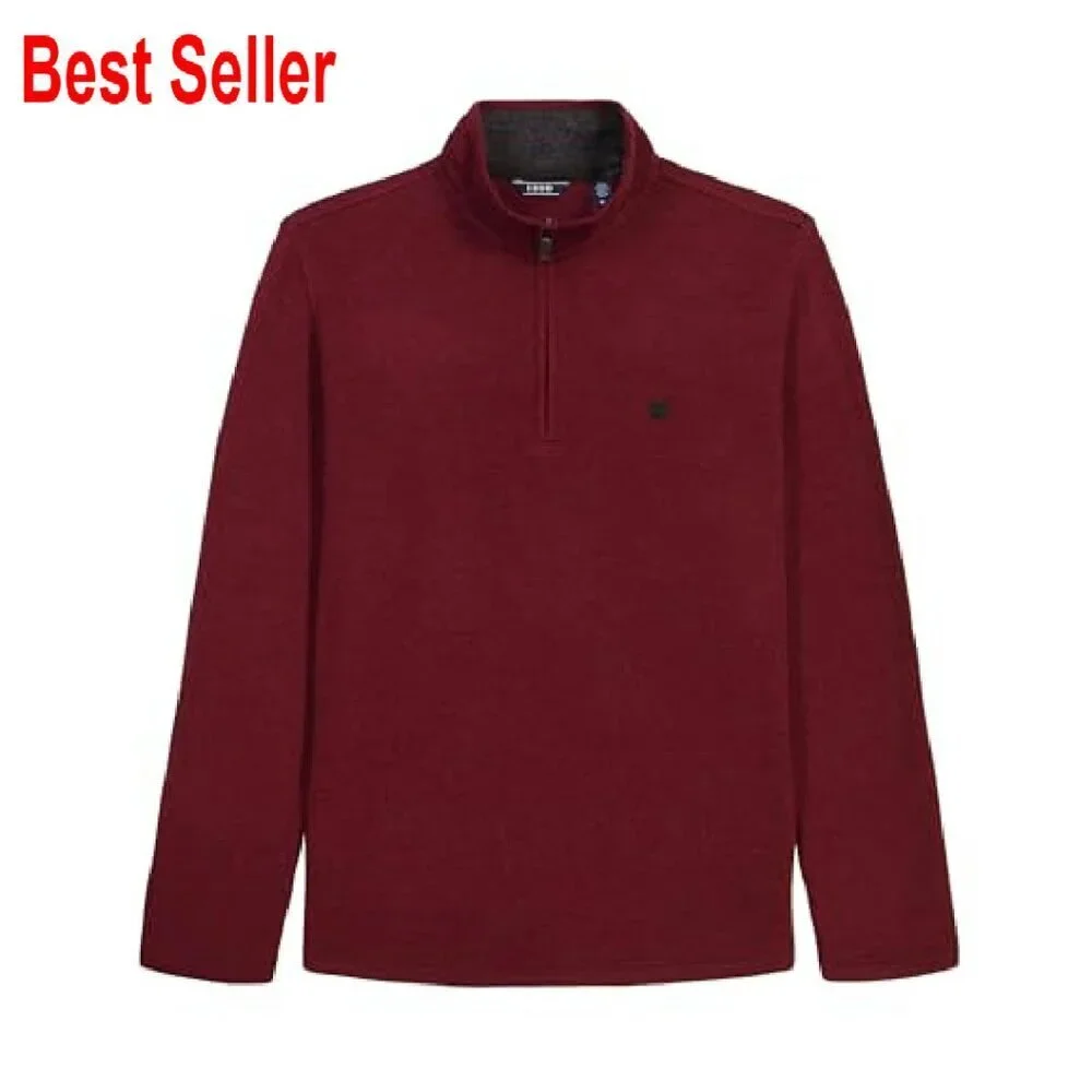 Quarter Zip Sweater Fleece Classic Preppy Minimal Eco-Friendly Recycled Fabric
